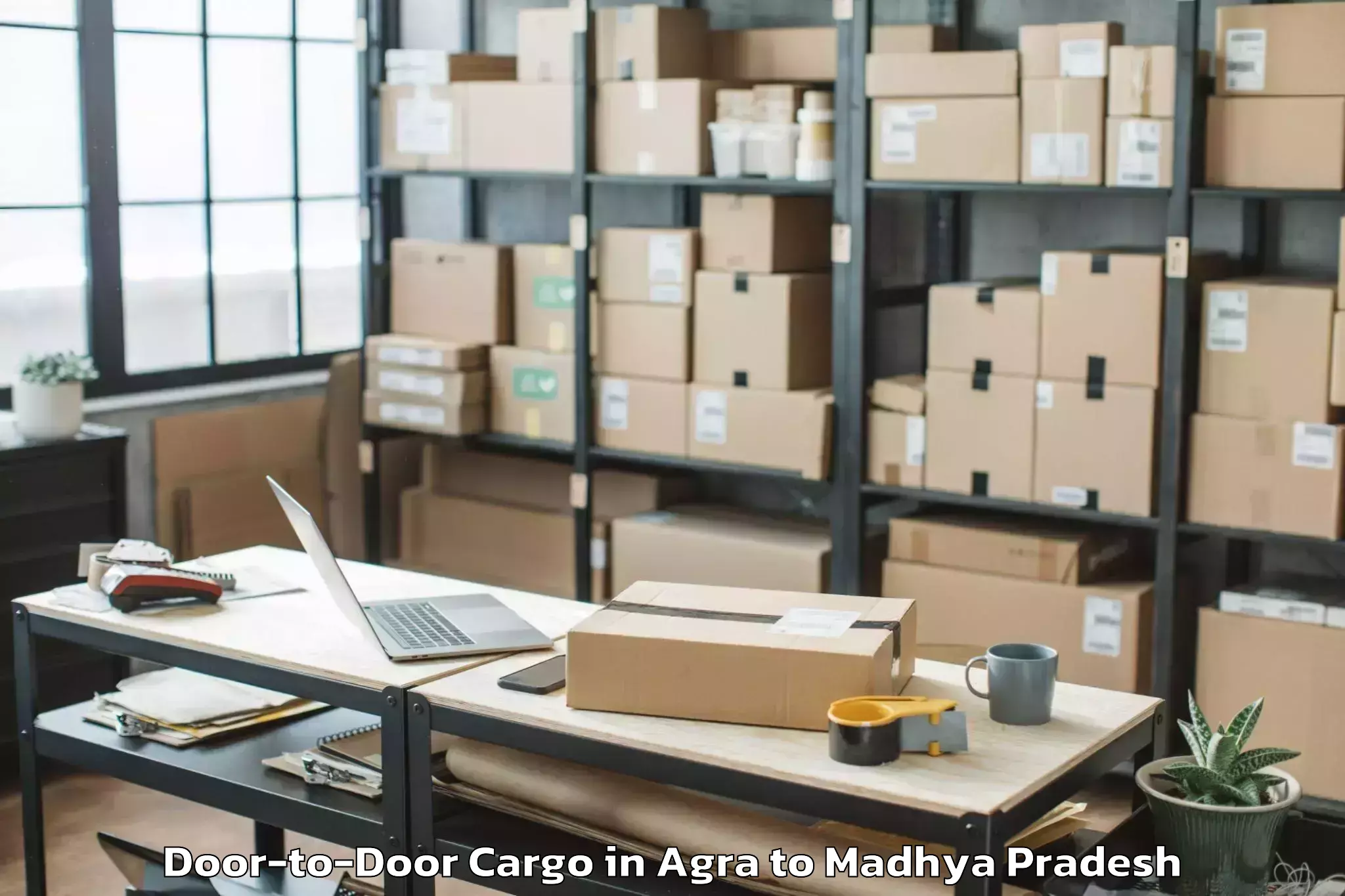 Top Agra to Dhamnod Door To Door Cargo Available